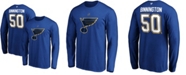 Fanatics Men's Jordan Binnington Blue St. Louis Blues Authentic Stack Name and Number Long Sleeve T-shirt
